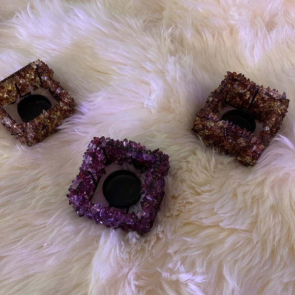 3 pack beaded candle holders - Picture 1 of 1